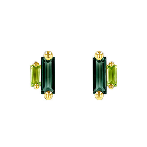 Amalfi Double Stack Green Mix Studs - 1